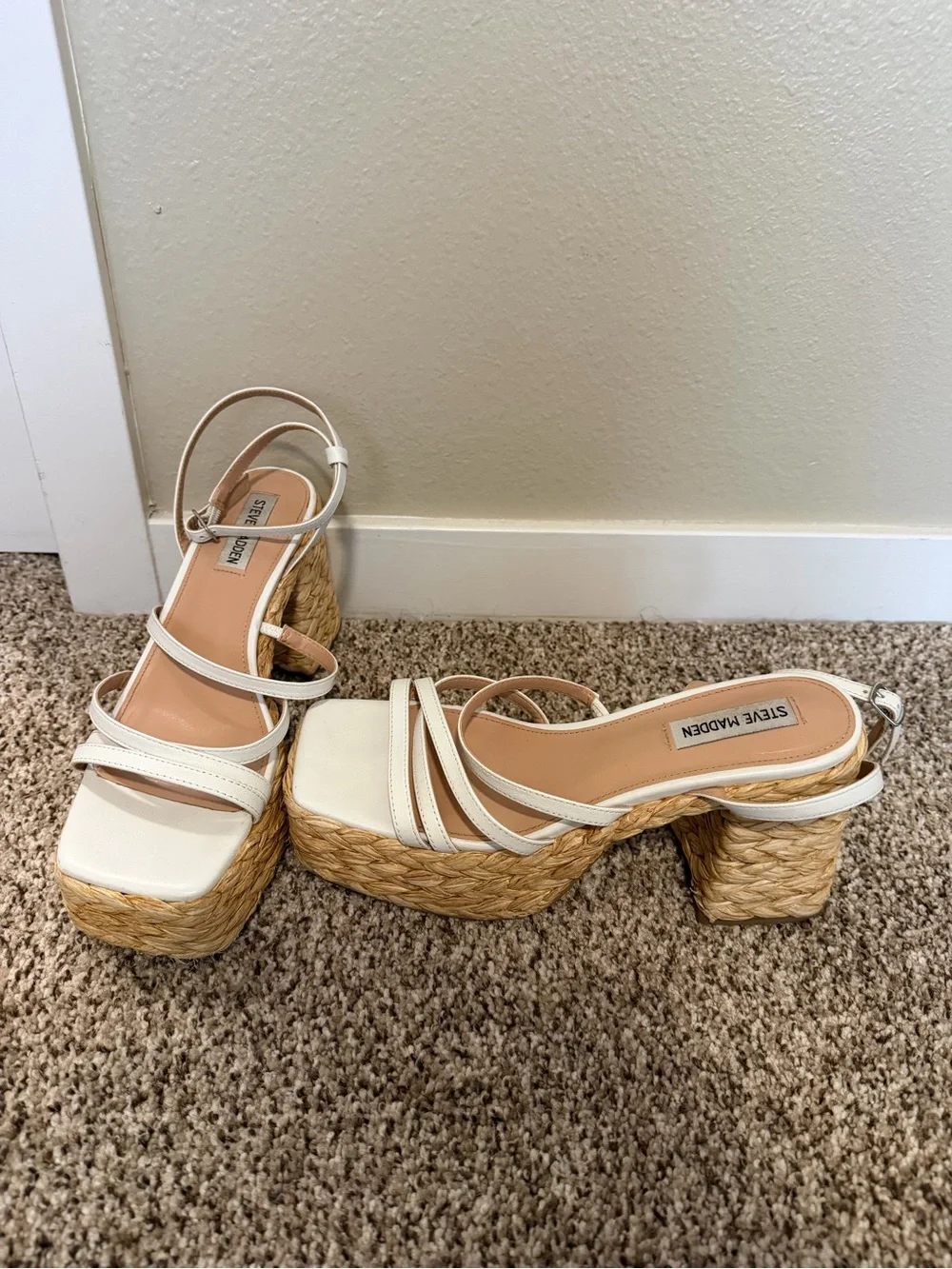 Steve Madden Belise White Platform Sandal